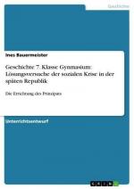 Geschichte 7. Klasse Gynmasium: Lösungsversuche der sozialen Krise in der späten Republik