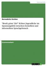 "Brudi, gönn' Dir!" Kölner Jugendliche im Spannungsfeld zwischen formellem und informellem Sprachgebrauch