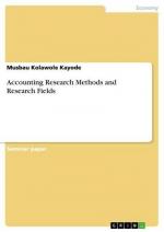 Accounting Research Methods and Research Fields