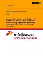 Rezension BGH - Urteil vom 22.05.2012 ¿ II ZR 1/11. ¿Zum Hinweis auf die Rechte des Verbrauchers als notwendiger Bestandteil ordnungsgemäßer Widerrufsbelehrung¿