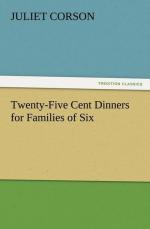 Twenty-Five Cent Dinners for Families of Six