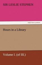 Hours in a Library, Volume I. (of III.)