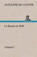 La Russie en 1839, Volume I