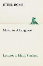 Music As A Language Lectures to Music Students