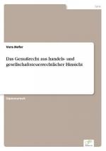 Das Genußrecht aus handels- und gesellschaftsteuerrechtlicher Hinsicht