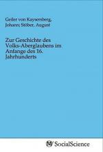 Zur Geschichte des Volks-Aberglaubens im Anfange des 16. Jahrhunderts