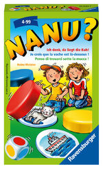 Ravensburger 23063 - Nanu? Mitbringspiel fuer 2-4 Spieler, Merkspiel ab 4 Jahren, kompaktes Format, Reisespiel, Wuerfelspiel