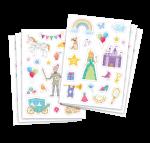 Prinzessin - Sticker-Set (6 Bögen) 2 ver