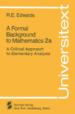 ISBN 9780387905136: A Formal Background to Mathematics 2a