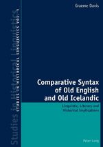 ISBN 9783039102709: Comparative Syntax of Old English and Old Icelandic - Linguistic, Literary and Historical Implications