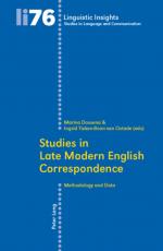 ISBN 9783039116584: Studies in Late Modern English Correspondence - Methodology and Data