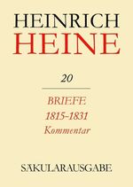 ISBN 9783050012629: Briefe 1815-1831. Kommentar