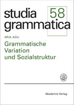 ISBN 9783050041025: Grammatische Variation und Sozialstruktur