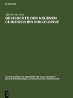 ISBN 9783110000085: Geschichte der neueren chinesischen Philosophie