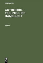 ISBN 9783110027129: Automobiltechnisches Handbuch