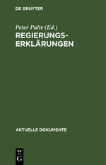 ISBN 9783110045055: Regierungserklärungen