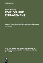 ISBN 9783110059793: Editorisches und dokumentarisches Material