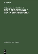 ISBN 9783110075656: Text Processing / Textverarbeitung