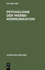 ISBN 9783110085211: Psychologie der Werbekommunikation