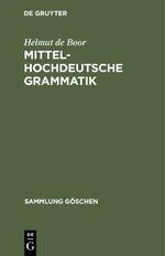 ISBN 9783110101911: Mittelhochdeutsche Grammatik