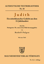 ISBN 9783110483895: Judith - Ein mitteldeutsches Gedicht aus dem 13. Jahrhundert