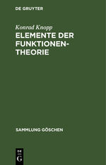 Konrad Knopp: Elemente der Funktionenthe Konrad Knopp: Elemente der Funktionenthe