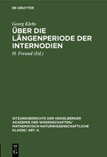 ISBN 9783111046112: Über die Längenperiode der Internodien