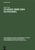 ISBN 9783111046198: Studien über den Schwindel