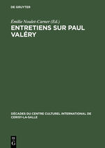 ISBN 9783111046488: Entretiens sur Paul Valéry