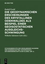 ISBN 9783111046570: Die geodynamischen Erscheinungen des krystallinen Odenwaldes als Beispiel einer geoisostatischen Ausgleichsschwingung