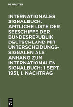 ISBN 9783111063997: 1 Sept. 1951, I. Nachtrag