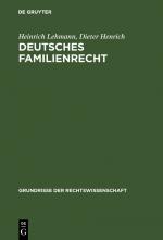 ISBN 9783111165899: Deutsches Familienrecht