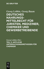 ISBN 9783111171074: Amtliche Untersuchungsmethoden fuer Chemiker