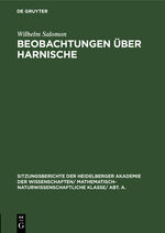 ISBN 9783111188058: Beobachtungen ueber Harnische