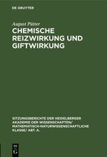 ISBN 9783111188652: Chemische Reizwirkung und Giftwirkung – Mit einem mathematischen Anhange: Ein Diffusionsproblem