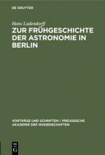 ISBN 9783111206035: Zur Frühgeschichte der Astronomie in Berlin