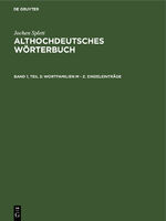 ISBN 9783111229744: Jochen Splett: Althochdeutsches Wörterbuch / Wortfamilien M - Z. Einzeleinträge