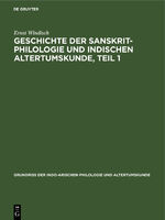 ISBN 9783111242064: Geschichte der Sanskrit-Philologie und indischen Altertumskunde, Teil 1