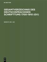 ISBN 9783111247885: Gesamtverzeichnis des deutschsprachigen Schrifttums 1700–1910 (GV) / Len - Leu