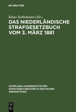 ISBN 9783111271163: Das niederländische Strafgesetzbuch vom 3. März 1881