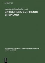 ISBN 9783111273082: Entretiens sur Henri Bremond