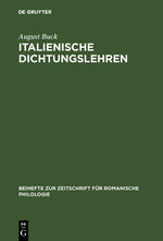 ISBN 9783111291222: Italienische Dichtungslehren