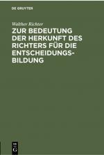 ISBN 9783112300299: Zur Bedeutung der Herkunft des Richters für die Entscheidungsbildung