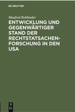 ISBN 9783112301081: Entwicklung und gegenwärtiger Stand der Rechtstatsachenforschung in den USA