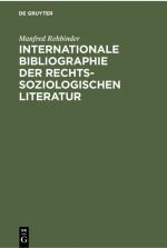 ISBN 9783112301098: Internationale Bibliographie der rechtssoziologischen Literatur