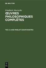 ISBN 9783112305201: Ainsi parlait Zarathoustra