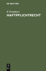 ISBN 9783112347997: Haftpflichtrecht – Grundriß der außervertraglichen Haftpflicht insbesondere aus unerlaubten Handlungen nach Deutschlands Recht und Rechtsprechung