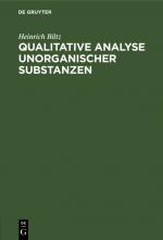 ISBN 9783112392119: Qualitative Analyse unorganischer Substanzen