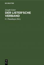 ISBN 9783112398098: Der Lister’sche Verband