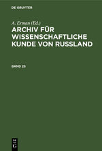 ISBN 9783112408155: Band 25, Heft 1 – AWKR-B, Band 25, Heft 1